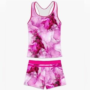 Little Girls' Summer Swimwear Two Piece Boyshort Tankini Kids Swimsuit